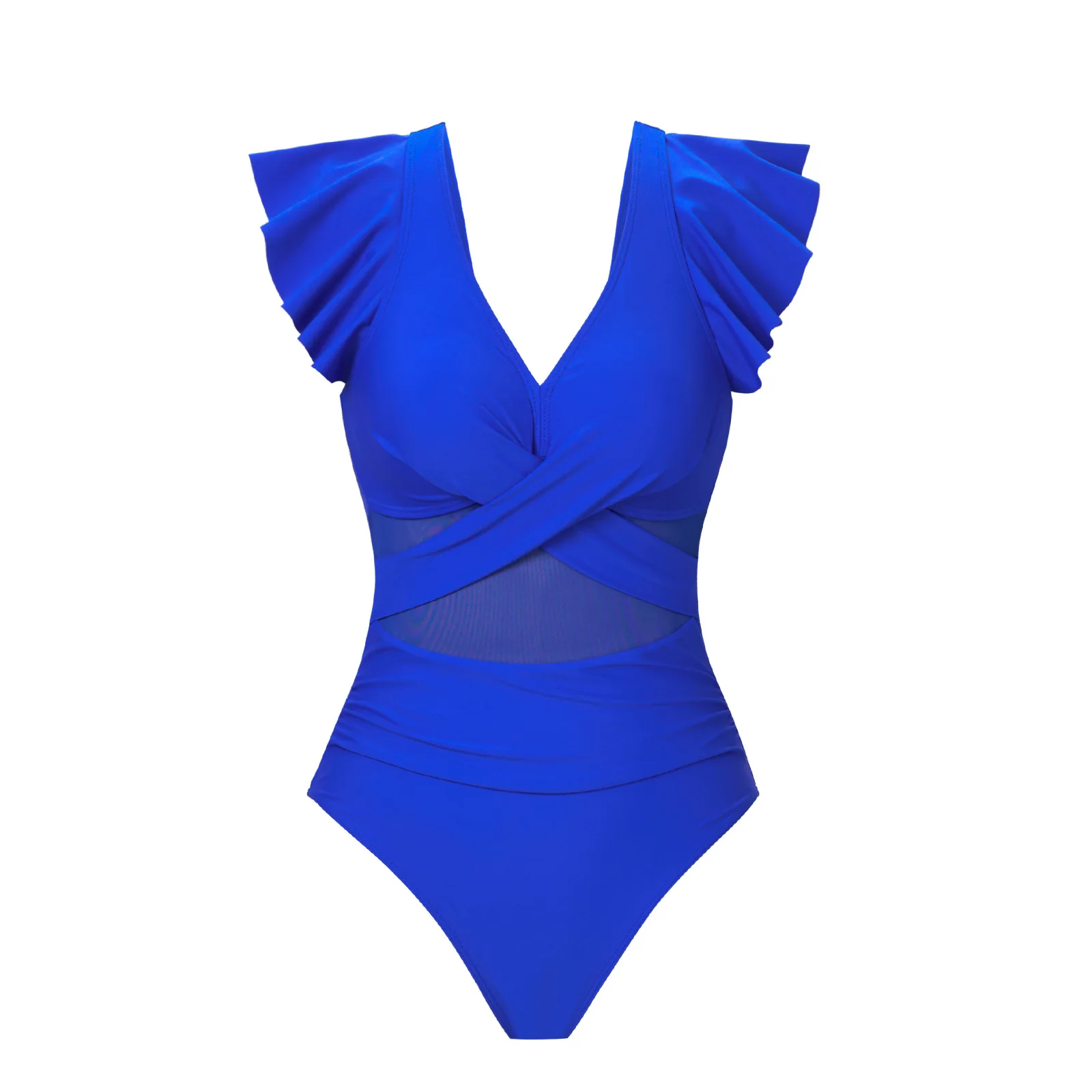 Women one piece swimsuit playsuits 2026 quick-drying sports solid color v neck short sleeve women's swimwear clothing