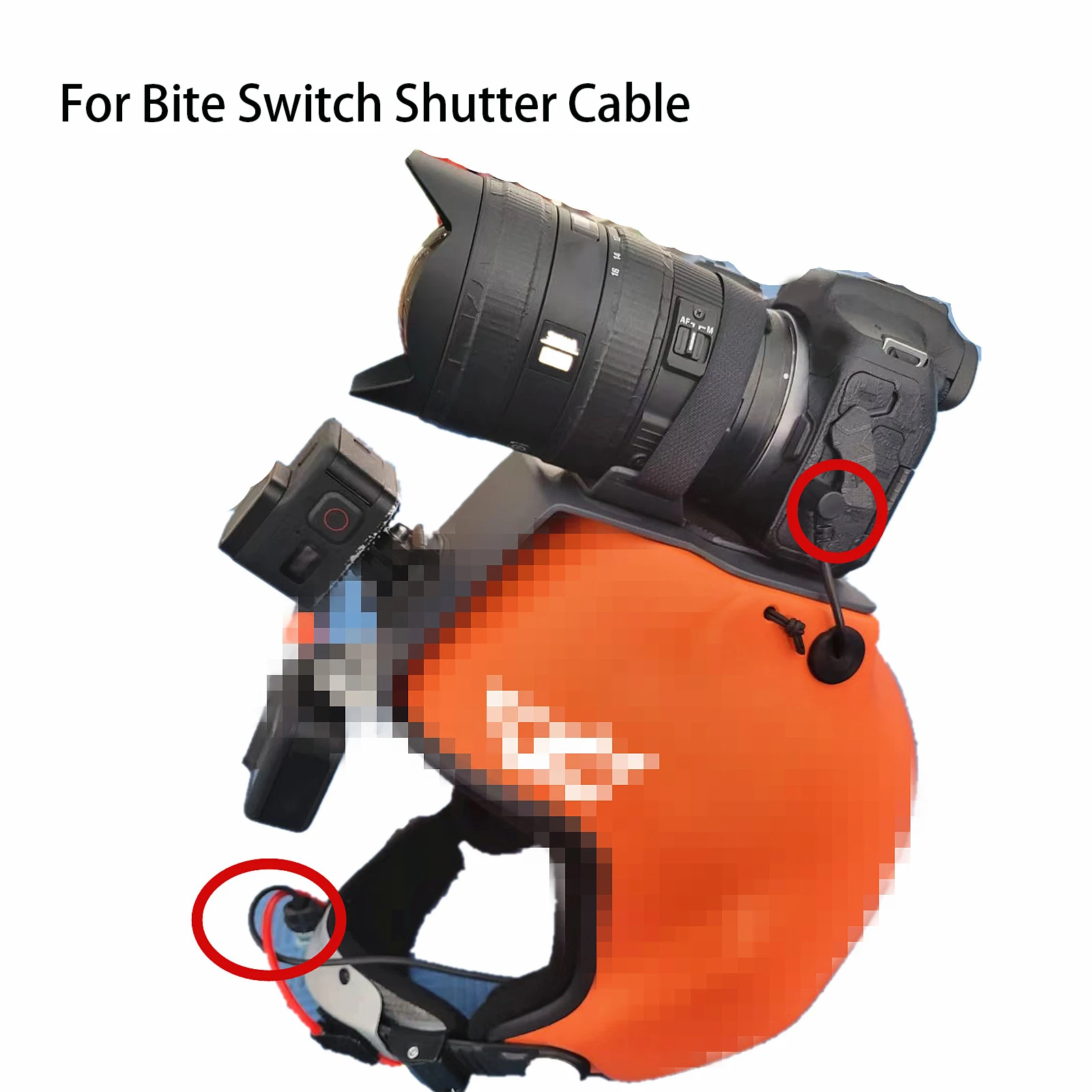 Bite mouth camera key switch release shutter connection cable suitable for parachute photography underwater photography wing-mou