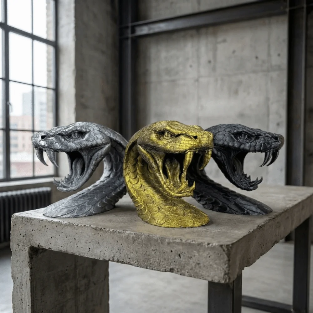 Funny Snakehead Ornaments Decorations Creative 3D Printing Ornaments Halloween Multi-functional Desktop Accessory Home Decor