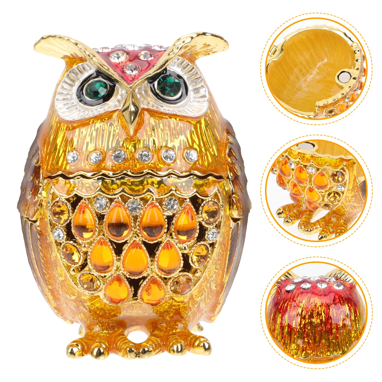 

Owl Shaped Jewelry Box Decorative Alloy Gift Packaging Case Earrings Necklaces Bracelets Storage Container Trinket Organizer