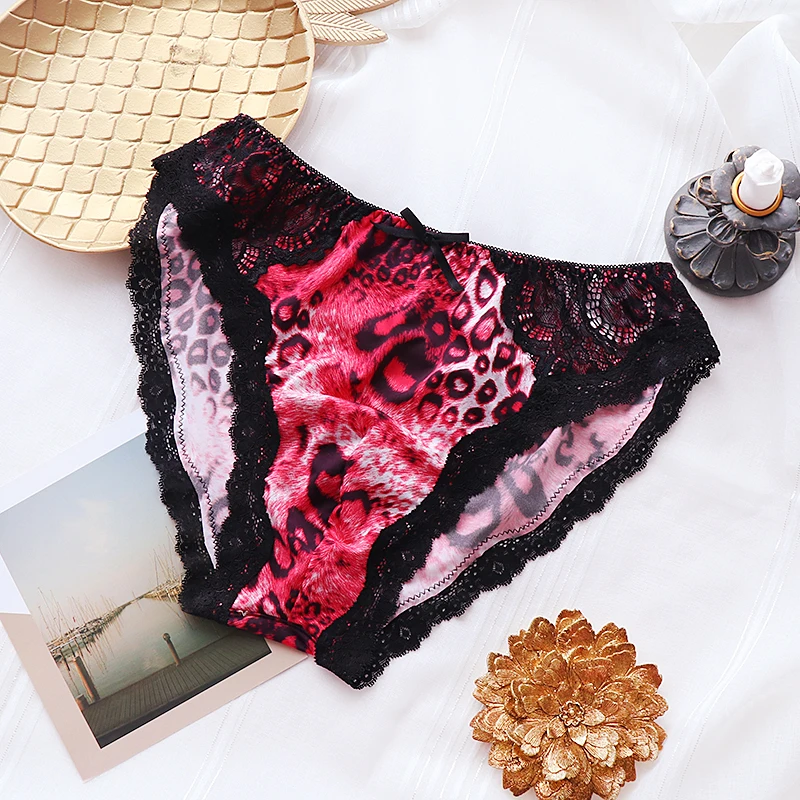 Sexy Mens Leopard Printed Briefs Lace Underwear Sissy Penis  Pouch Panties Underwear Underpants Seamless Sexy Lingerie