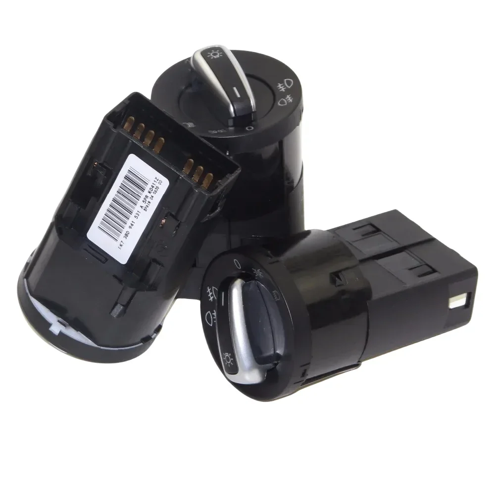 

3 шт. 3BD 941 531 для VW Golf / Jetta / Bora Mk4 Passat B5 / B5.5 Polo 9N 9N3 Lupo New Beetle T5, хромированный переключатель фар