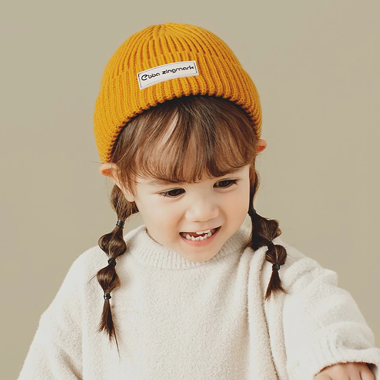 رسالة تسمية الطفل قبعة قبعة الخريف الشتاء الدافئة طفل محبوك قبعة صبي فتاة بلون قبعات السترة الصوفية