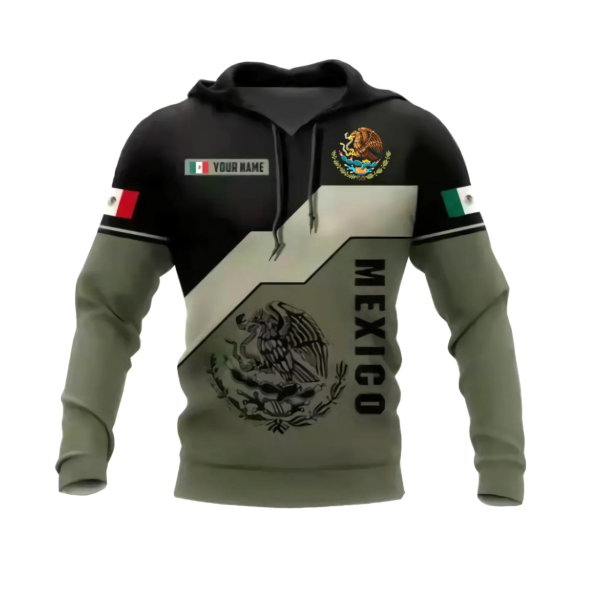 2024 Hot Sales Cool New Mexico Hoodies Personality Tracksuit Mexican Flag All Over 3d Print for Men and Women Plus Size