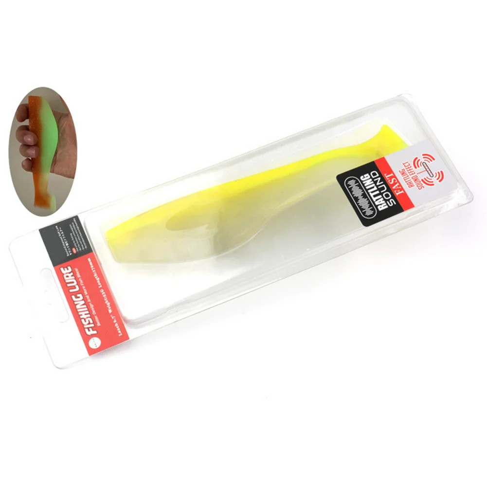 1 قطعة الصيد لينة إغراء 17 سنتيمتر/53 جرام مقلد الصوت مطرز كبير مجداف الذيل سويم مع ضوء الليل البحر الصيد الطعم اكسسوارات #5