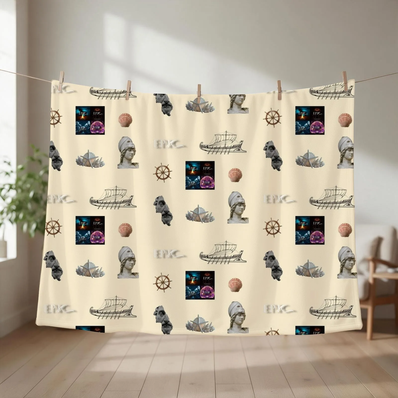 Epic the musical sticker pack Throw Blanket couch cozy soft plush fuzzy picnic outdoor blanket