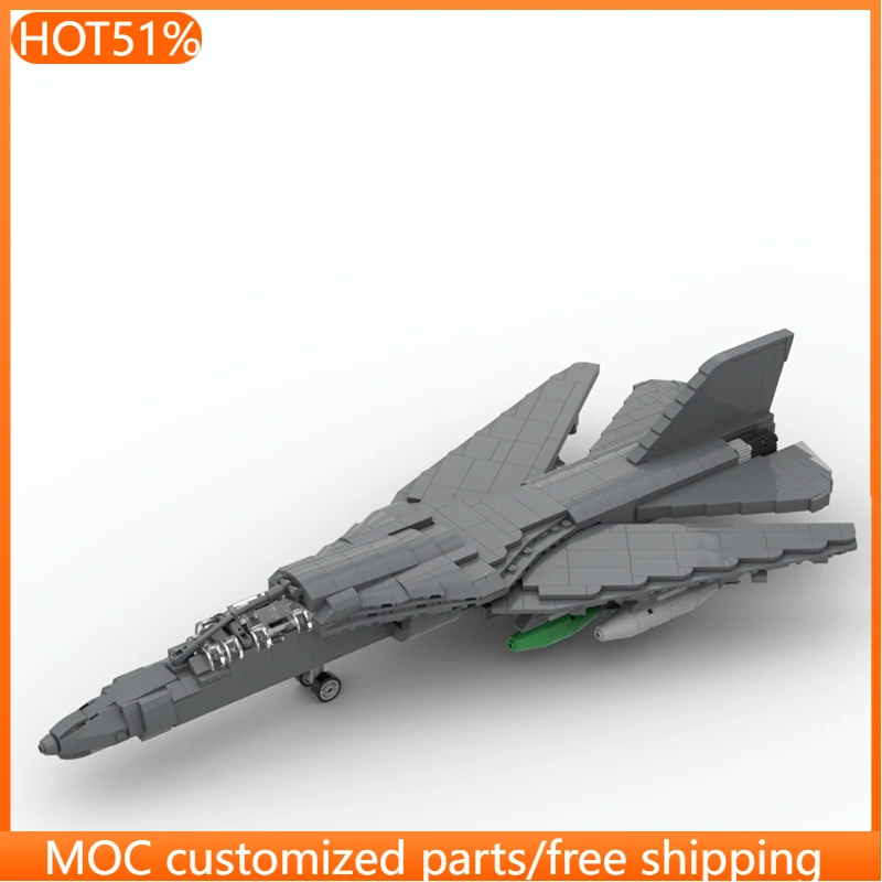 

744 детали, конструктор MOC «Сверхзвуковой истребитель-бомбардировщик средней дальности», модульный конструктор, популярная игрушка для мальчиков, подарок на день рождения