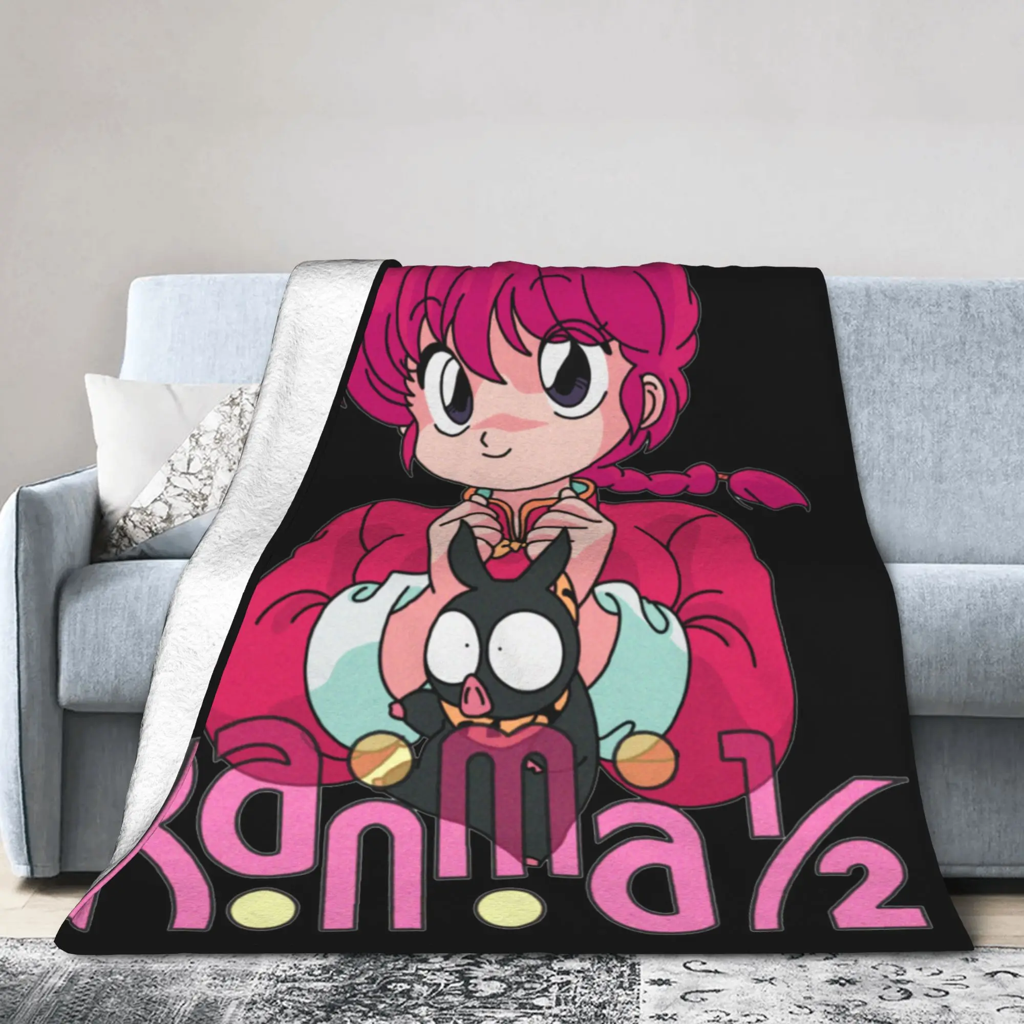 

Одеяло Ranma 1/2 Saotome Pig, флисовое уютное мягкое одеяло для спальни, постельные принадлежности, пледы
