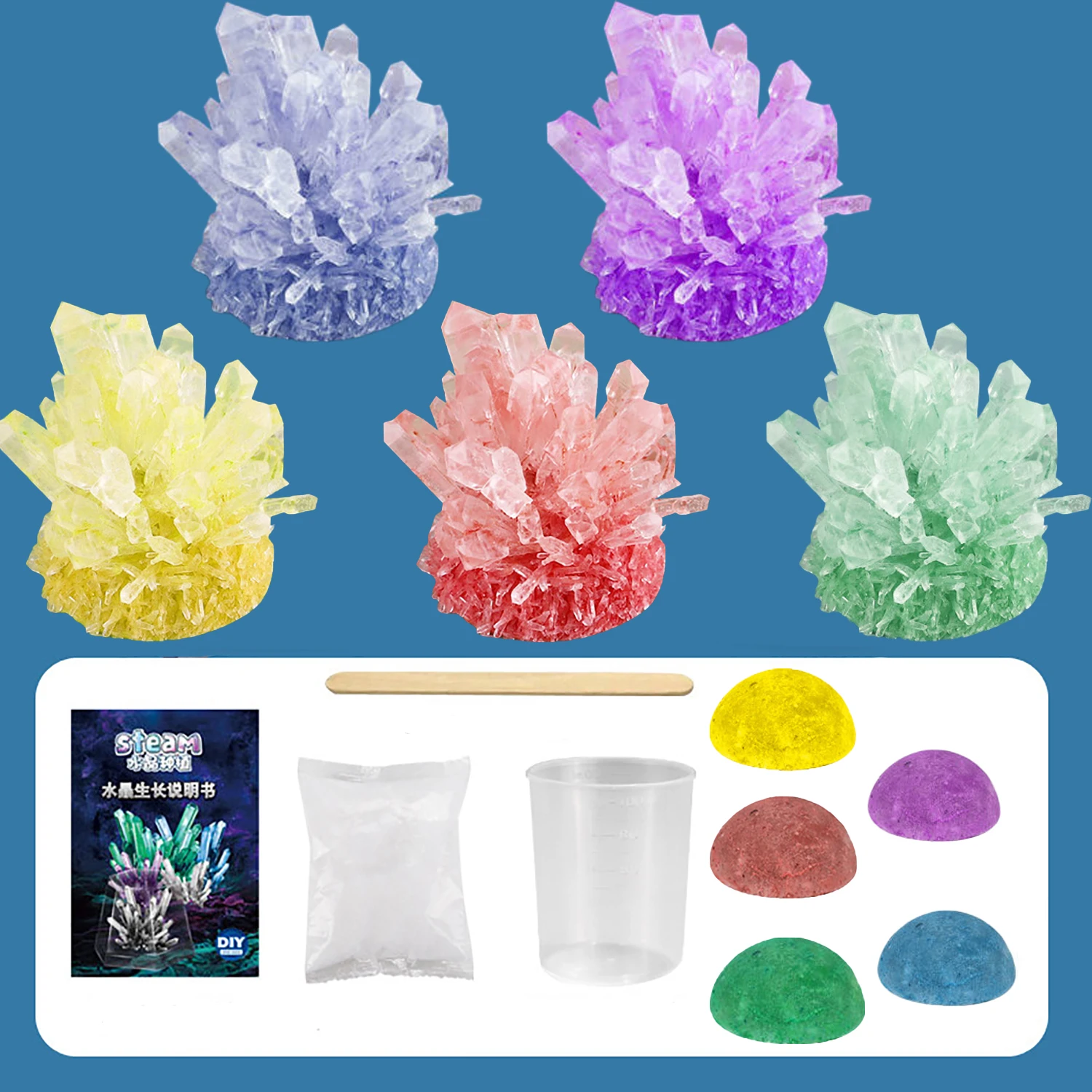 Crystal planting DIY scientific experiment set, fun parent-child communication, chemical experiment, crystallization principle