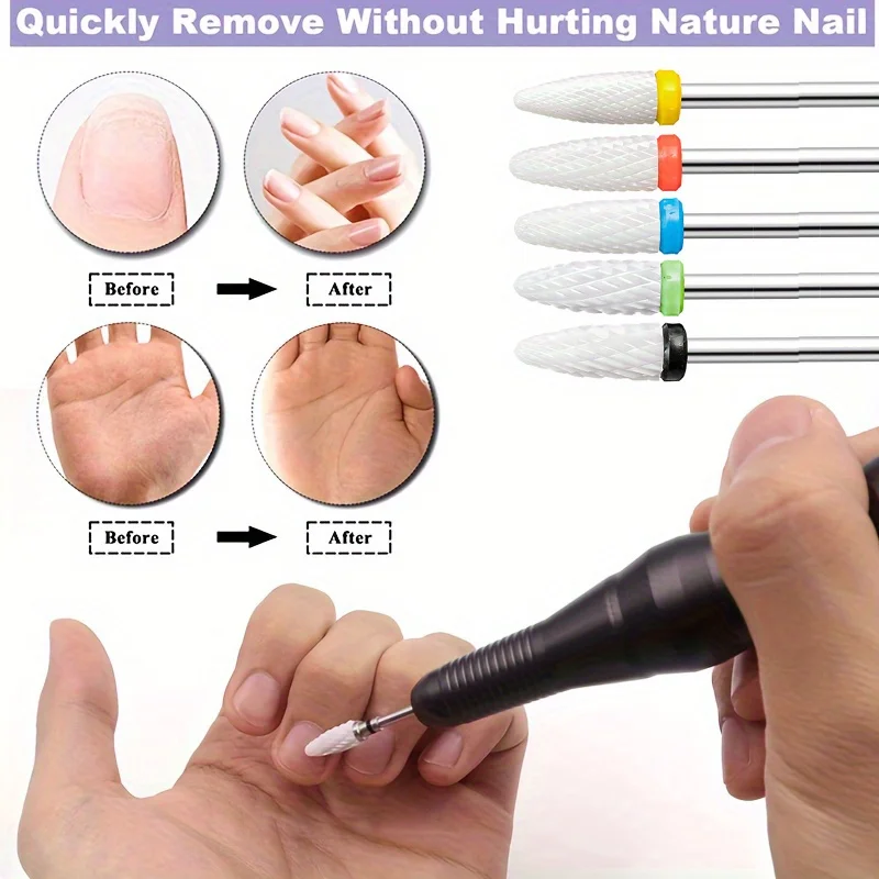 1/2/4 قطعة الذرة السيراميك مسمار لقمة ثقب قاطعة المطحنة لإزالة جيل للأظافر البولندية آلة أظافر مسمار الفن اكسسوارات أدوات #3