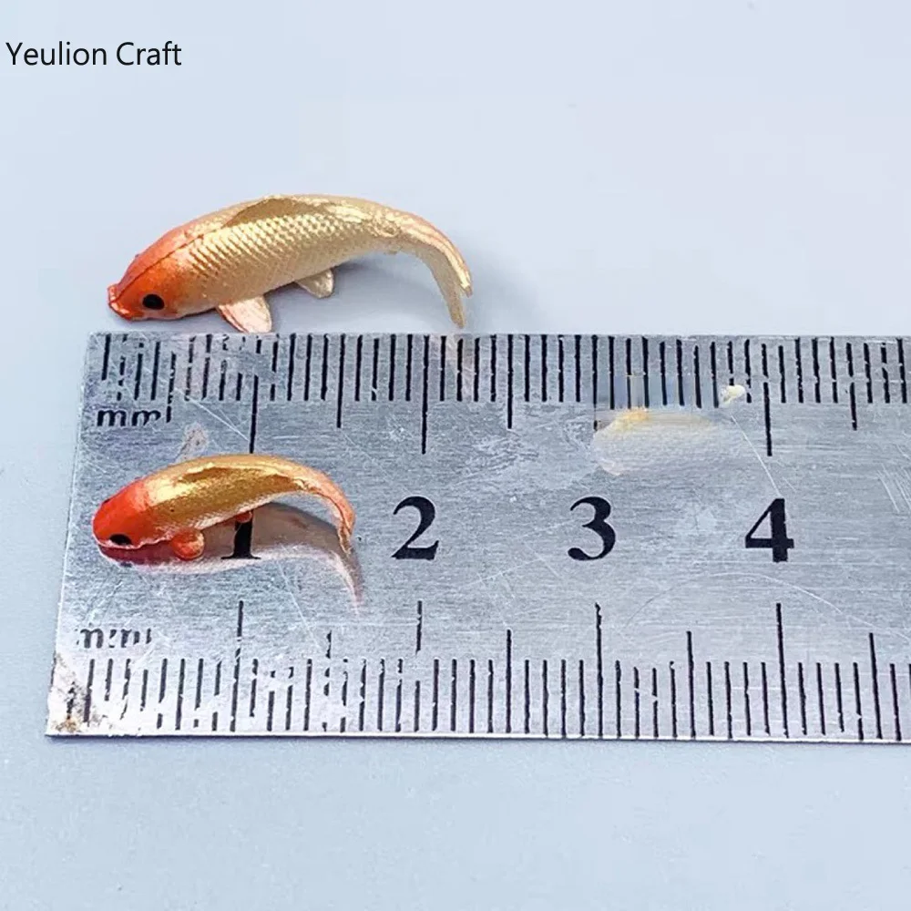 YeulionCraft 5 Pcs/Set Soft PVC Goldfishes Models Epoxy Filling Material Crystal Ocean Resin 3D Mini Fish Modeling Filler