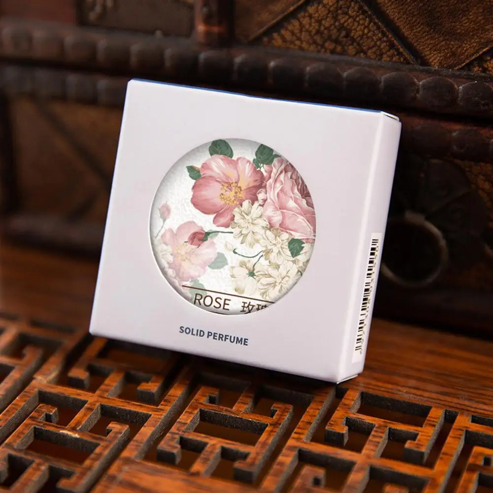 Elegant Women Solid Perfume Chinese Style Body Aroma Balm Long-lasting Rose Lavender Floral Fragrance Portable Solid Balm