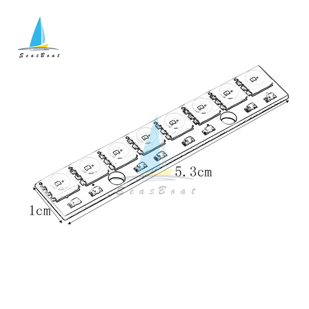 1/4/8 Bits Ws28125050 RGB LED Full Color Driving Color Lamp Module RGB LED Lamp Panel Module Round Square 5V LED Precise