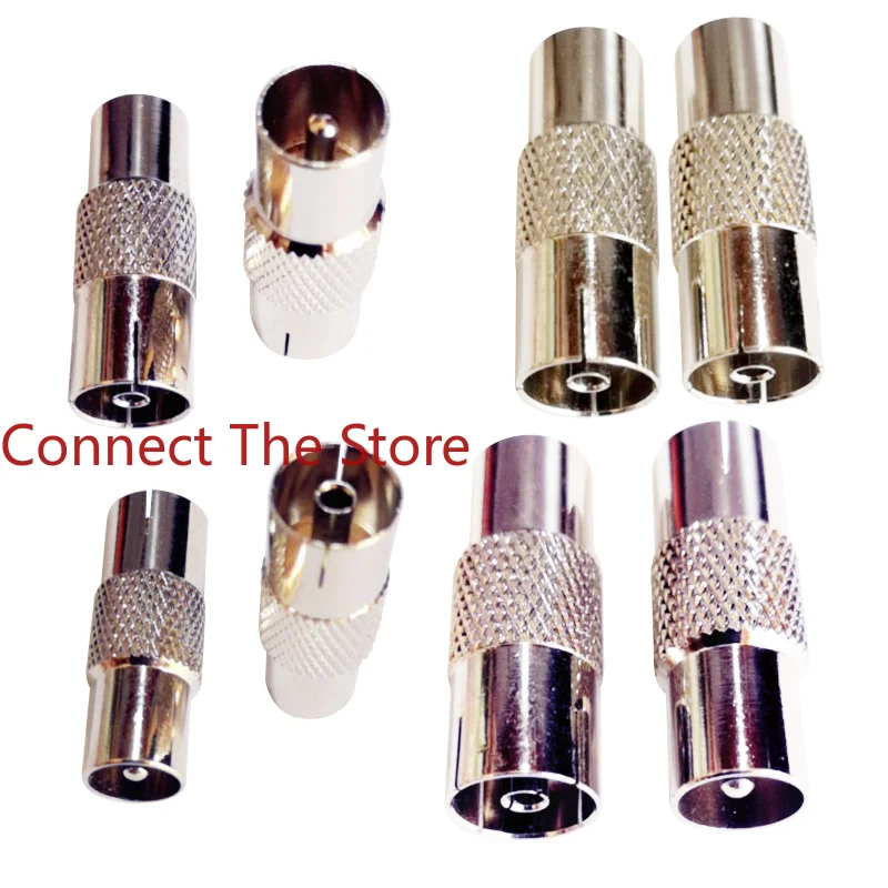 6PCS Metal Copper TV Revolution Bus Cable   Joint  Male 9.5   Straight-through Conversion Head