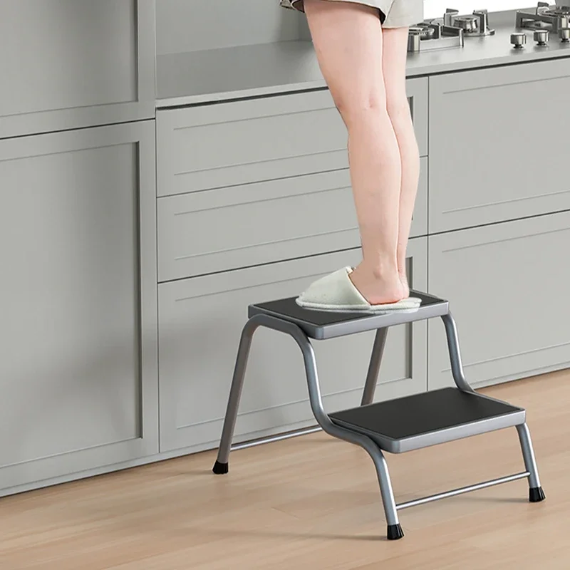 Metal Thickening 2 Step Ladder Stool Home Kitchen Climbing Multifunctional Ladder Widened Bathroom Wash Counter Ladder Bench