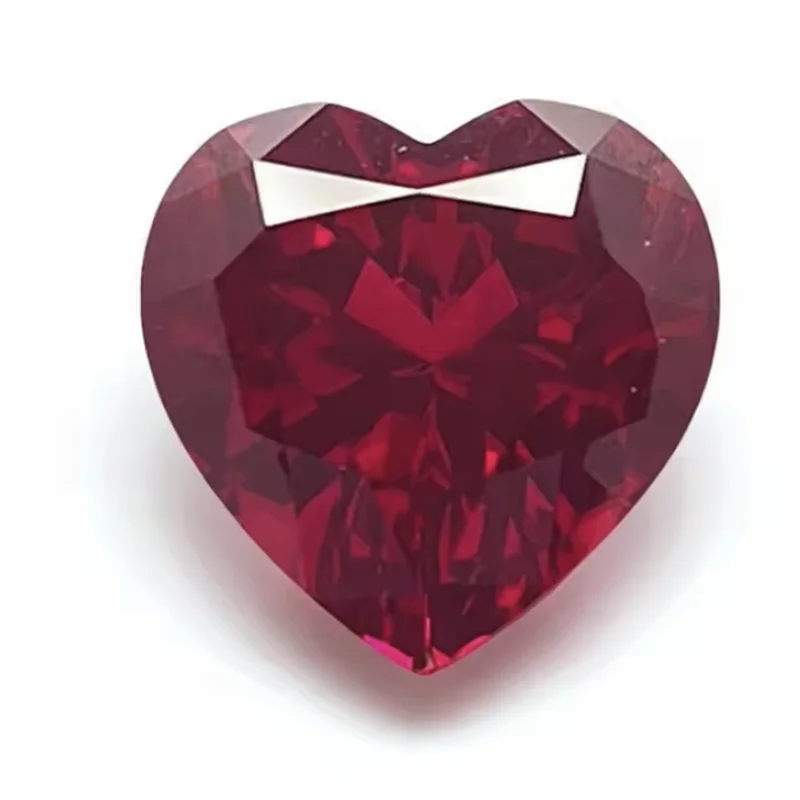 جميلة روبي شكل قلب الأوجه قطع اجتاز اختبار الأشعة فوق البنفسجية VVS أحجار كريمة مفكوكة للمجوهرات اكسسوارات تحصيل الأحجار الكريمة DIY جوهرة #1