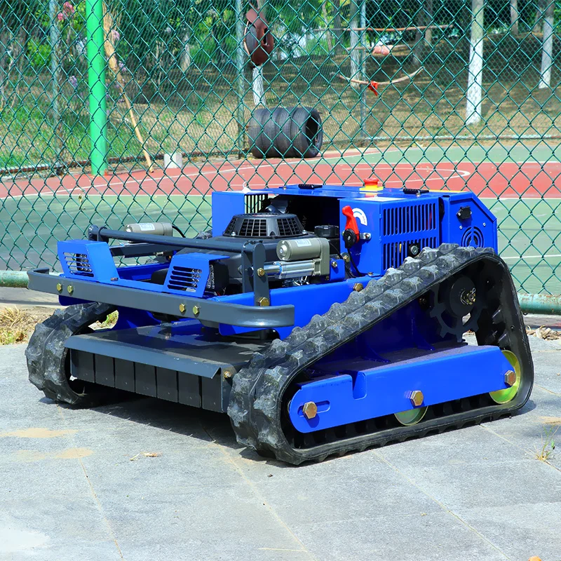 Engine All Terrain Agriculture Rubber Remote Control Robot Flail Lawn Mower Wood Chipper