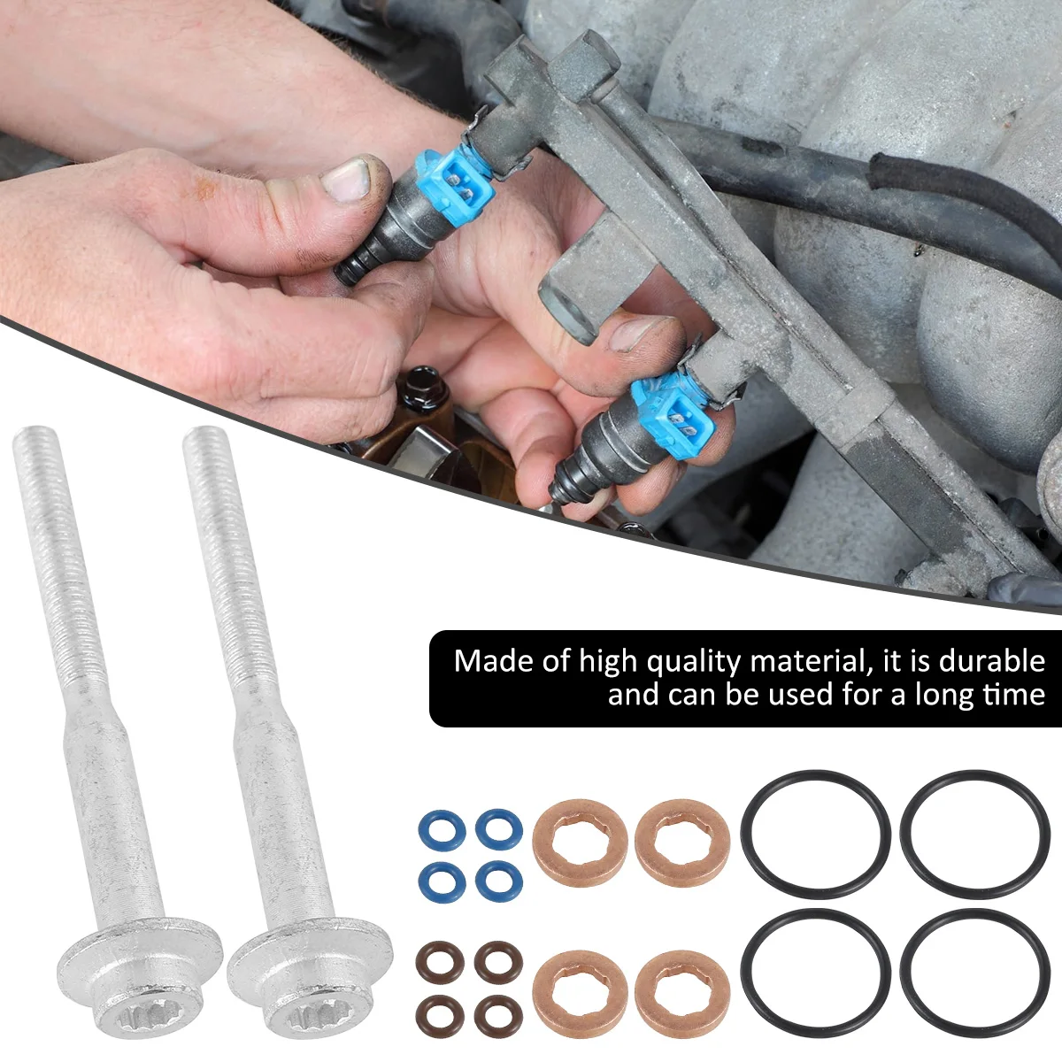 Durable Fuel Injection Sealing Kit Injector Seal and Bolt Set Compatible with A3 8P1 1.6 TDI 66 kW 90 PS Injector Seal O Ring