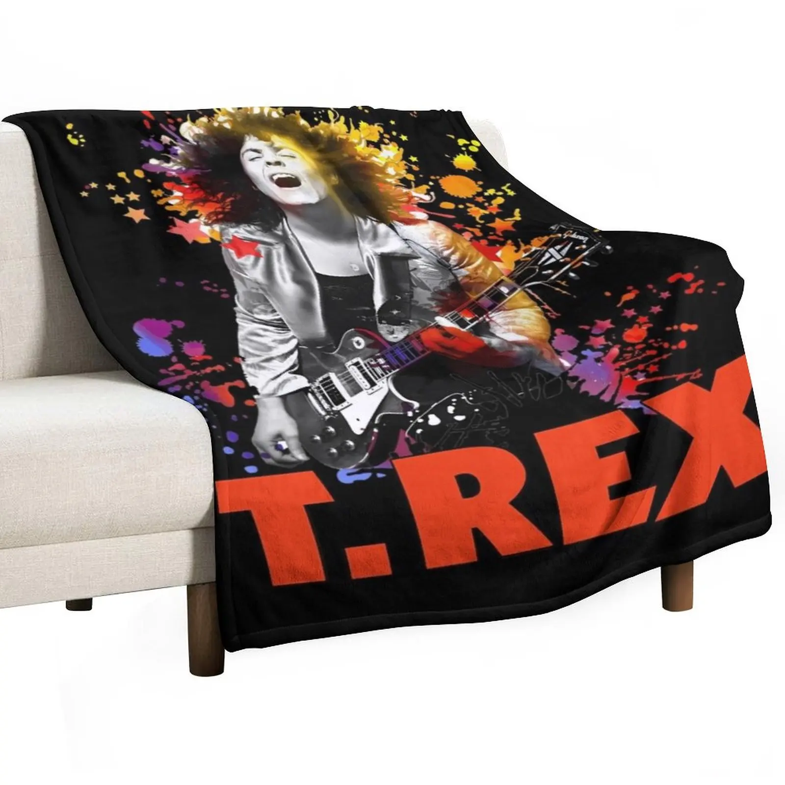 

T. R.ex Rock Band M.arc Bola.n Cool Top Throw Blanket Single Bed linens Cute Plaid Thermal Blankets