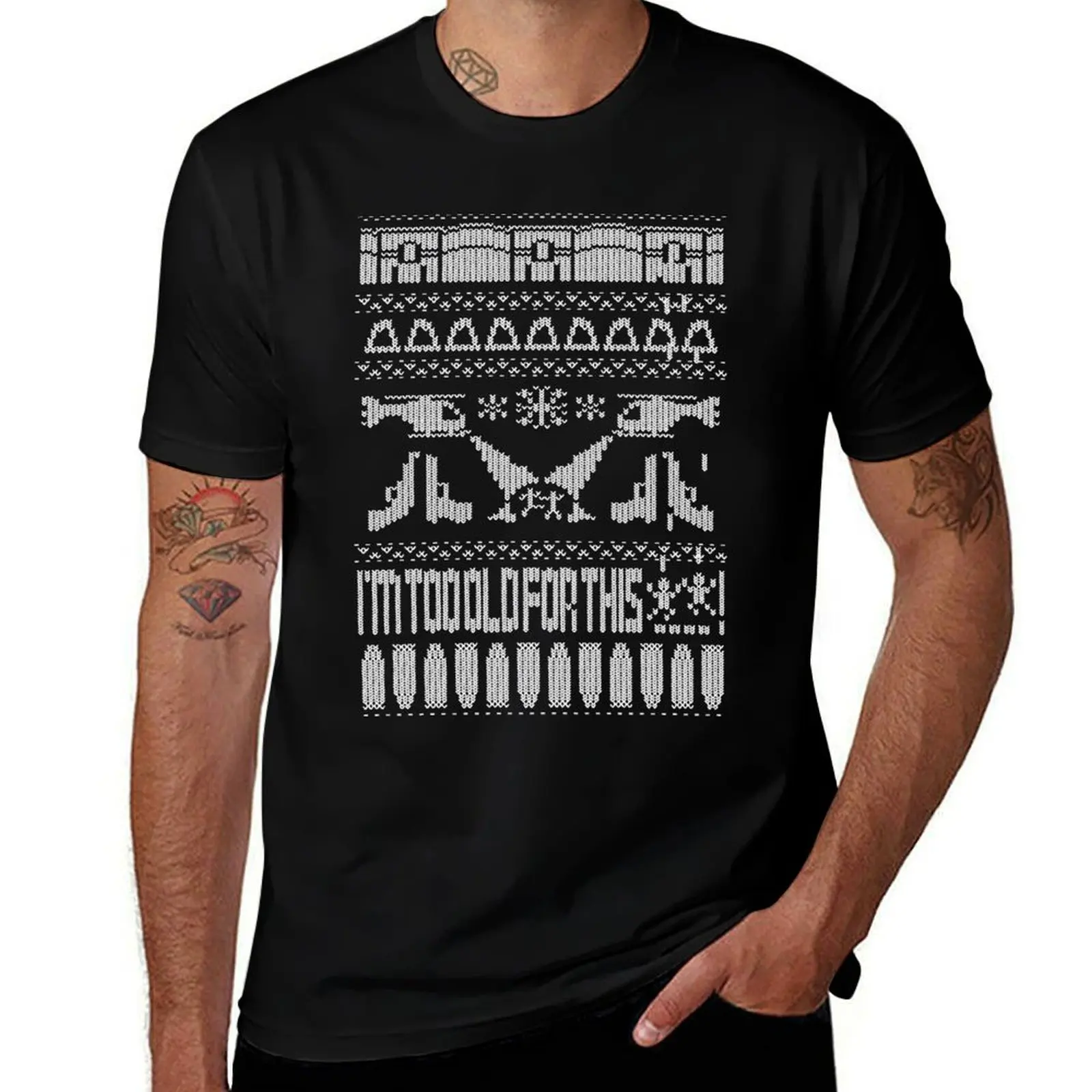 I'm Too Old for this...Ugly Christmas Jumper, Riggs! T-Shirt Work Short Sleeve Cotton Top T-Shirt