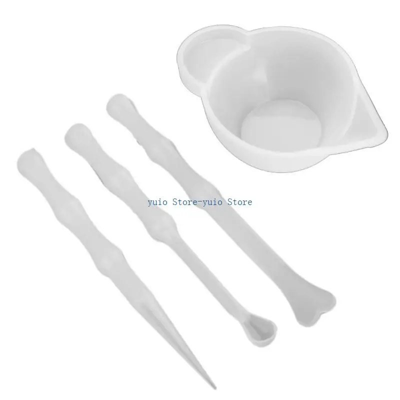 X7XB 6 قطع أكواب قياس سيليكون قابلة لإعادة الاستخدام، كوب خلط سيليكون غير لاصق #5