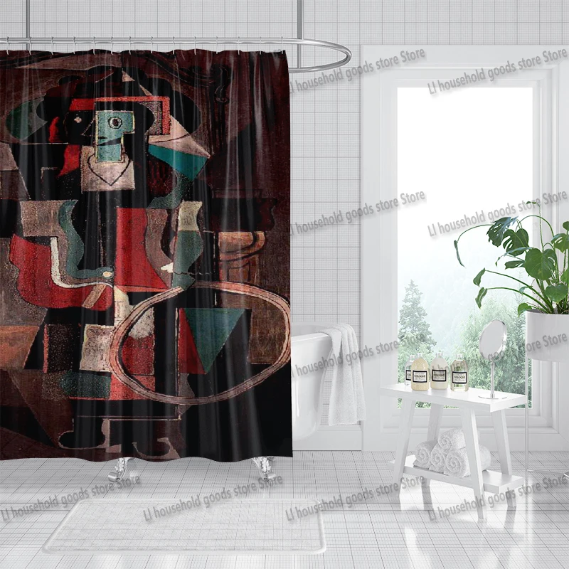 Picasso-style Shower Curtains for Bathroom Curtain Folding Partition Bath Accessories Bedrooms Waterproof