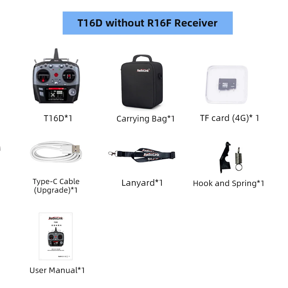 Radiolink T16D 16-Kanal 2,4G RC-Sender und R16F Empfänger mit ELRS-Modul-Unterstützung, RC-Fernsteuerung für FPV-Drohne Flugzeug Hubschrauber 8