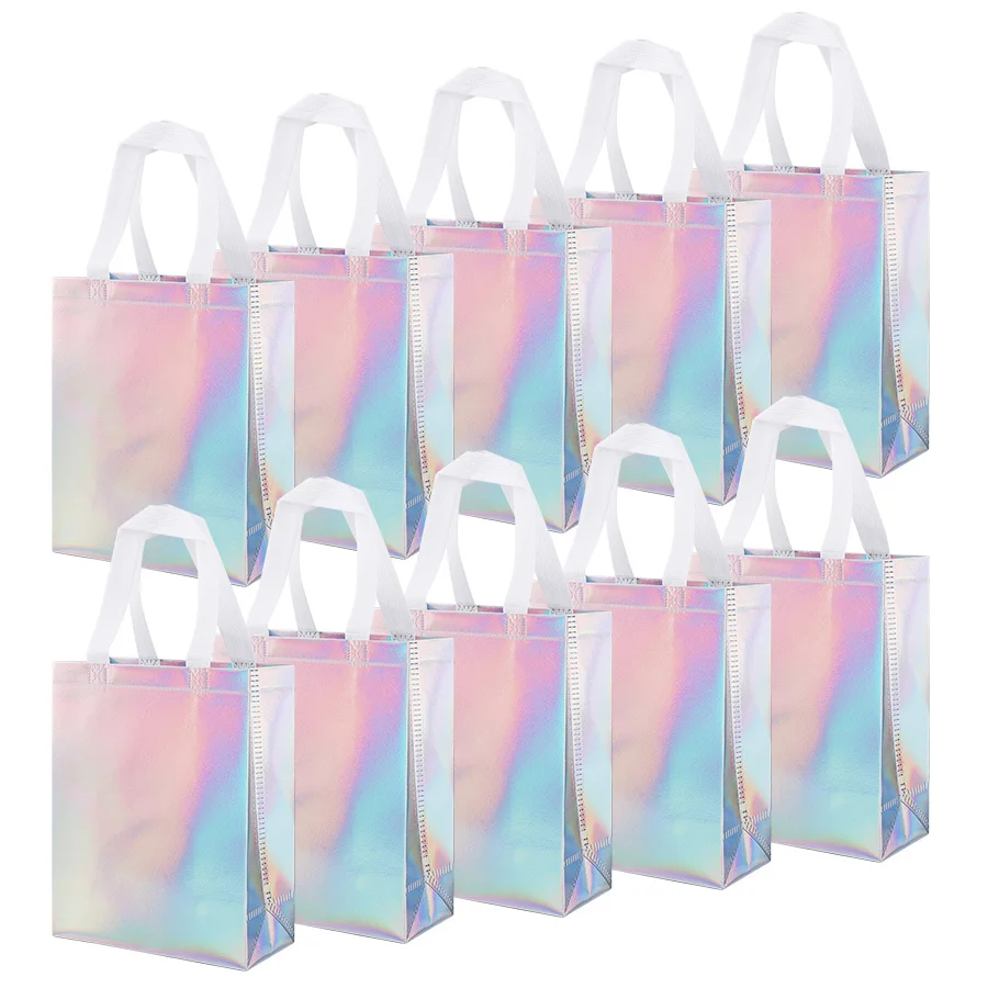 10/20 Stück Bunte Laser-Geschenktüten aus Vliesstoff für Hochzeiten, Geburtstage, Gastgeschenke, Weihnachten, Süßigkeiten, Kekse und Geschenkverpackungen – Detail 2