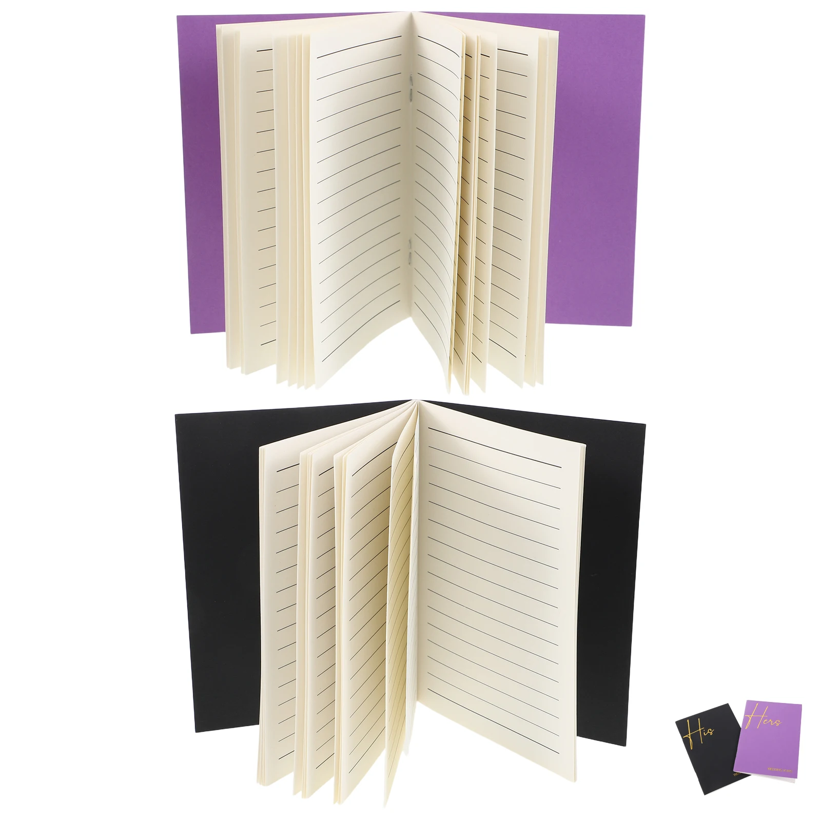 

2 Pcs Notebook Wedding Vow Card Bride Groom Party Books Handy for Day Oath Notebooks Vows