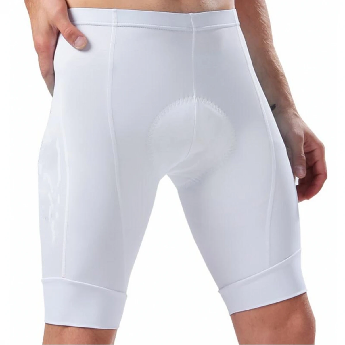 

SGCIKER White Cycling Shorts Laser Cut cuff cycle Tights MTB Bike Cloth 9D GEL Pad Ropa Ciclismo Italy Elastic Bottom