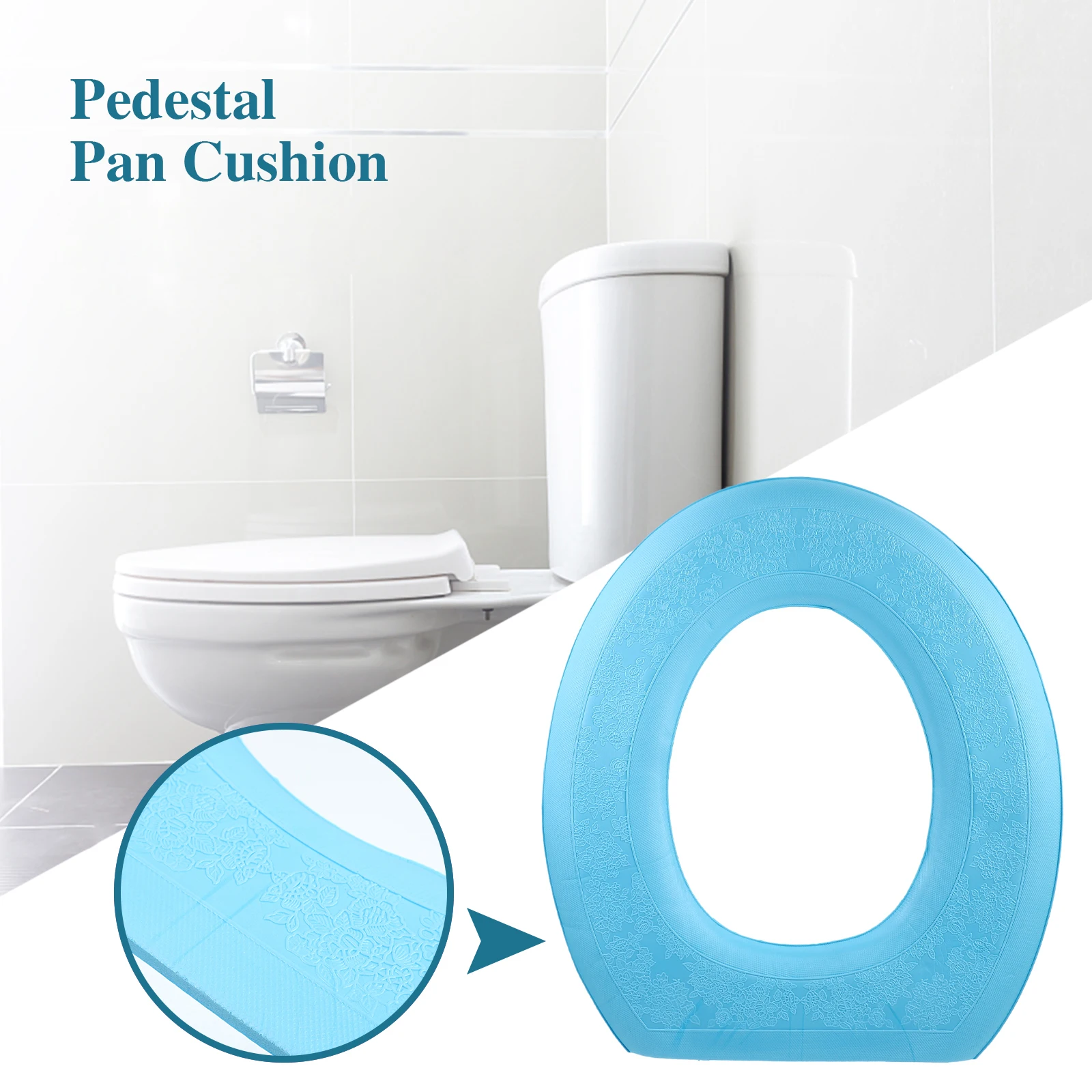 

Self-Adhesive Eva Toilet Seat Waterproof Thickened Comfortable Potty Cushion Seat Ring Mat Household Pedestal Pan Cover Bathroom