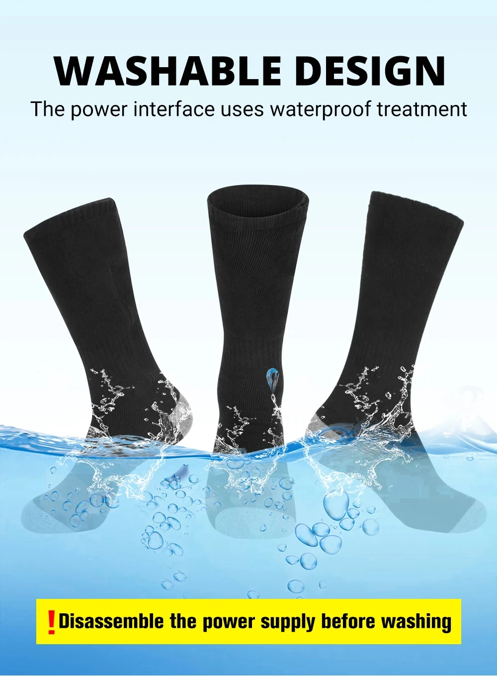 Winter Heated Socks Rechargeable Heating Socks for USB 6000mah Heated Socks Warmth Outdoor Heated Boots Snowmobile Winter Ski