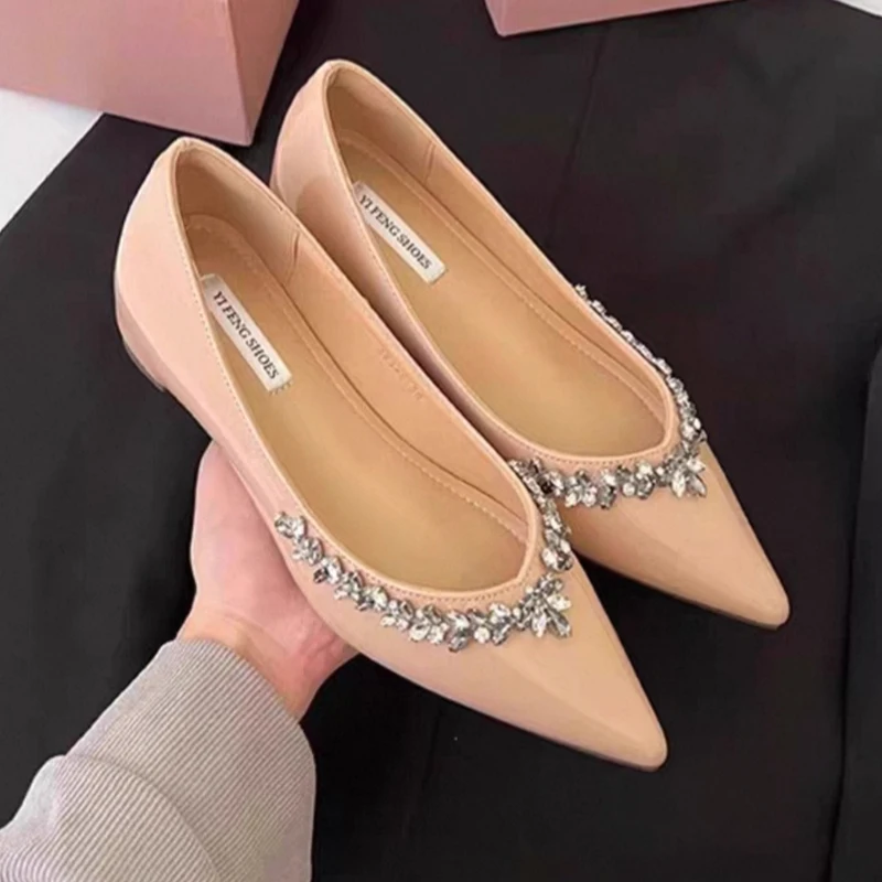 

Женские лоферы с кристаллами, модная кожаная обувь на плоской подошве, весна 2026, новое дизайнерское платье, роскошная уютная женская спортивная обувь