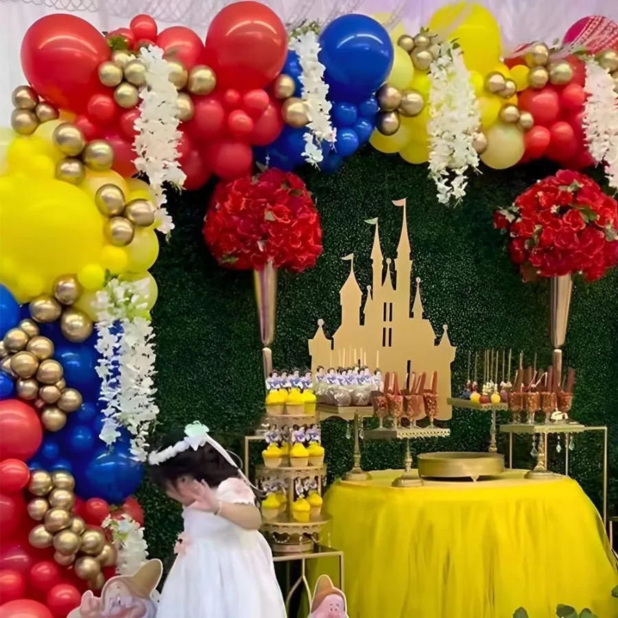 Prinzessin Ballon Girlande Bogen Kit 137 Stück Rot Blau Gelb Latexballons für Mädchen Geburtstag Babyparty Prinzessin Thema Party De