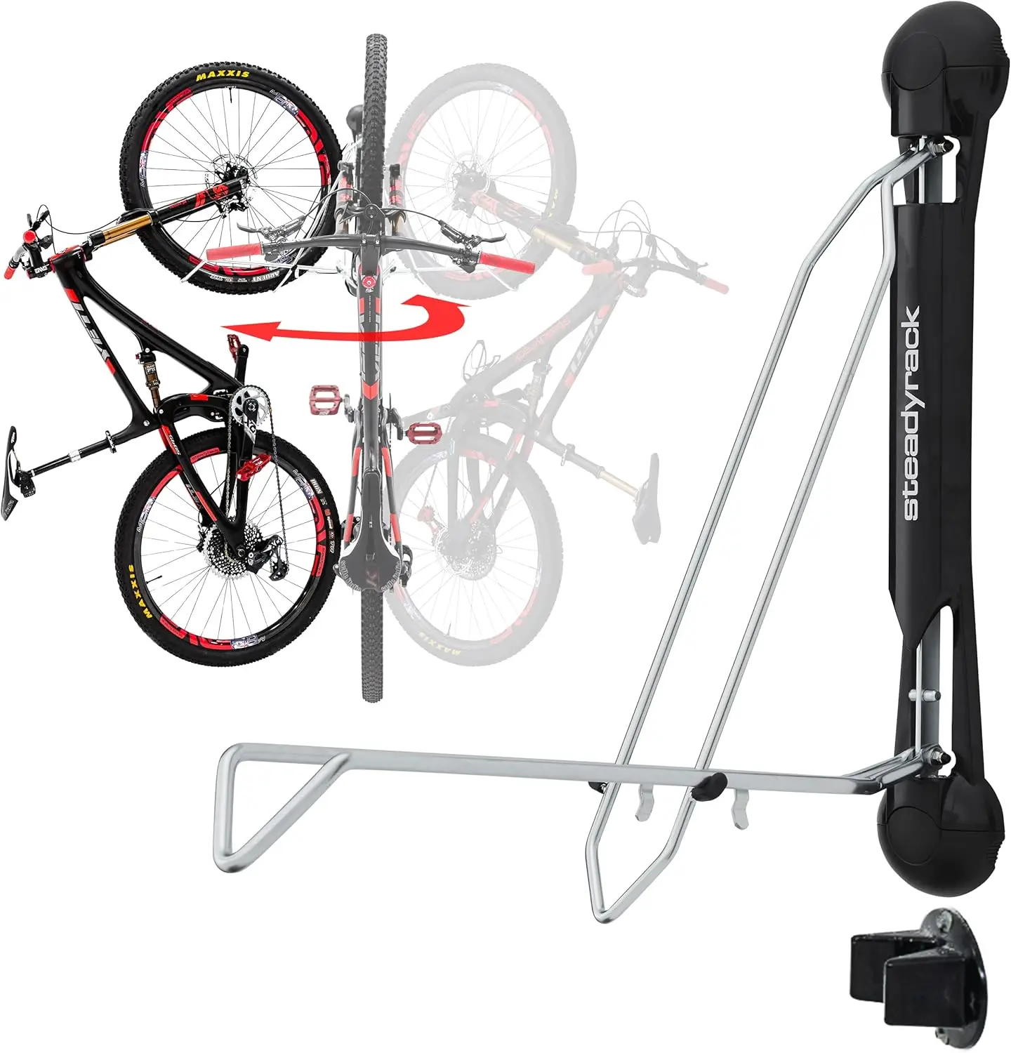 

Bike Ra - 160° Pivoting Mountain Bike Ra, Holds Up 35Kg, Fits 20""-29"", 2.1""-2.8"" Tires, Foldable Ra For Space-Saving