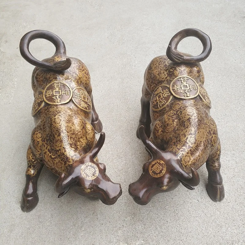 Guyunzhai Ornaments a Pair of Chinese Zodiac Cow Home Hallway Office Topnew Gift Decoration