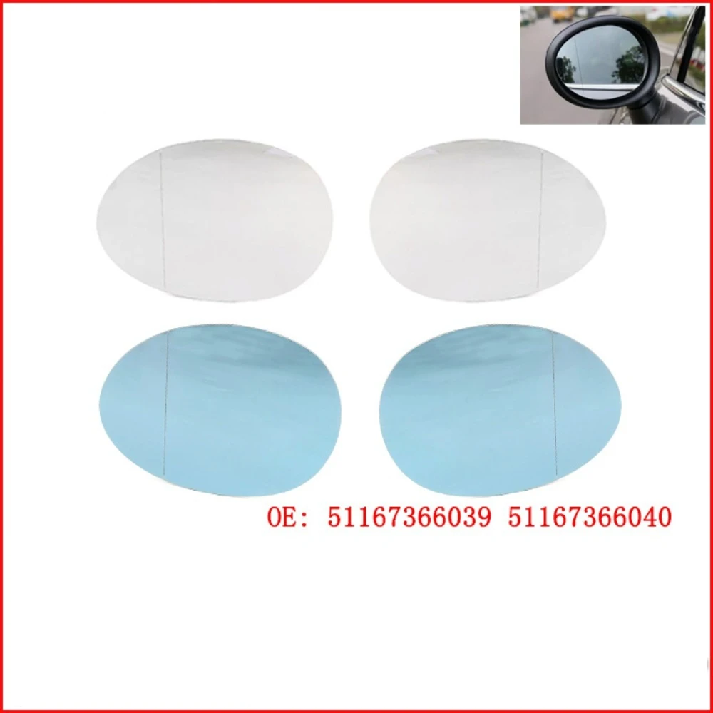 Rearview Heated Mirror Glass Left Right Side Blue/White For Mini F55 F56 Cooper 2014-2020 Replacement 51167366039 51167366040