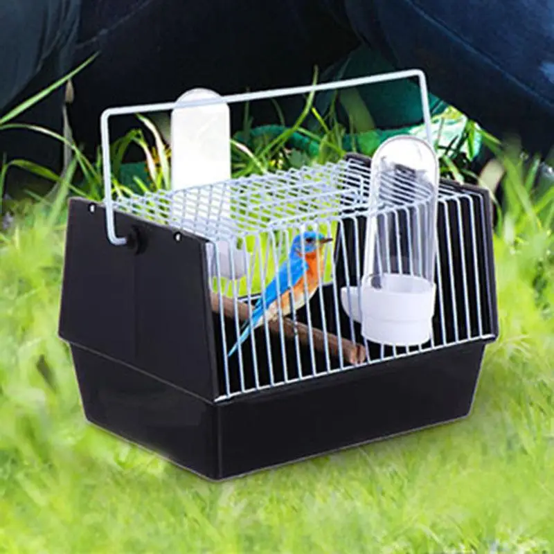 Bird Cage Portable Feeding Portable Cage Small Cage Handheld Plastic Parrot Transport Portable Pet Suitcase Birds Supplies NEW