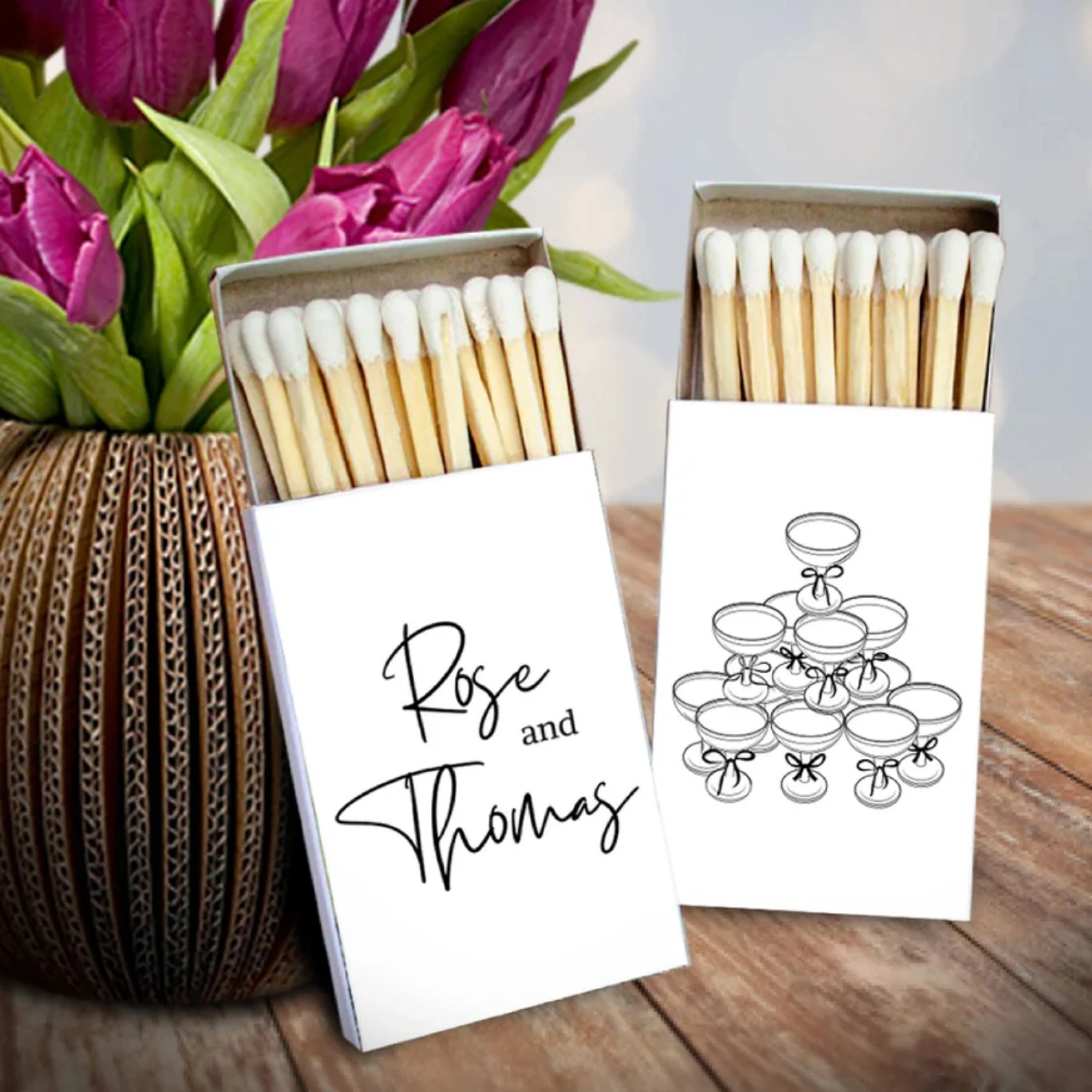 Custom Wedding Matchboxes , Personalized Matchboxes, Just Married Cartoon Matchbox| Custom Wedding Favors, Custom Matchboxes - M