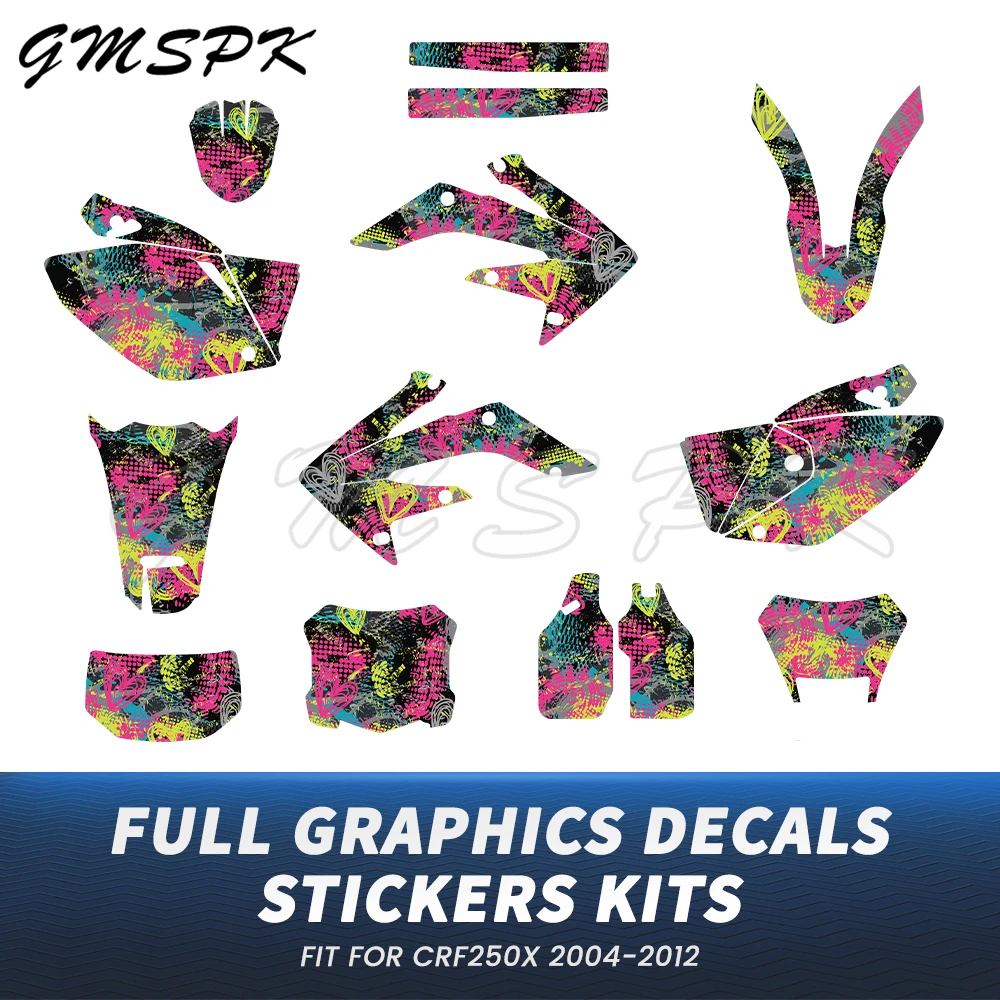 

Комплект наклеек с полной графикой для мотоцикла, подходит для Honda CRF250X CRF 250 X CRF 250X 2004 2005 2006 2007 2008 2009 2010 2011 2012
