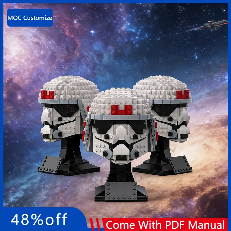 

Набор для сборки шлема рыцаря (567 деталей), имперский шлем кадета, MOC, модульная модель, развивающая игрушка-конструктор, подарок на праздник, сделай сам