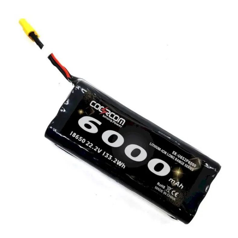 6000mAh 22.2V Lithium-Ion FPV Battery for Power Supply in Drones Planes and Radios