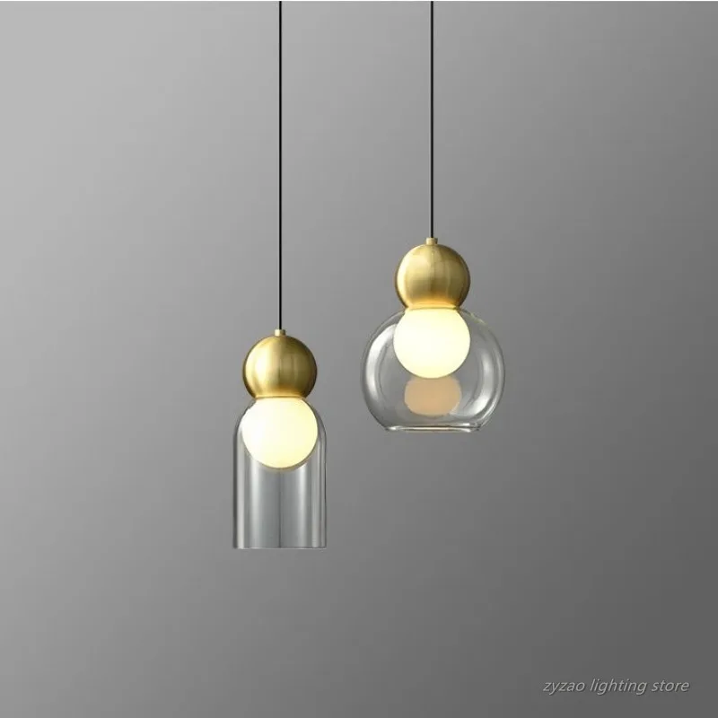 

Gold Black Bedroom Bedside Simple Glass Small Pendant Lights Living Room Home Decoration Nordic Modern Art Decor Pendant Lamps