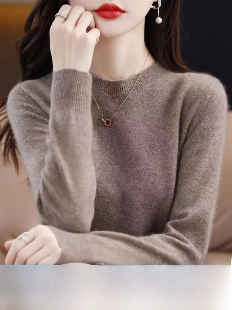 Slimming Effectiven Low round Ne Loose Knitted Wool Sweater Autumn Winter New Sle Women's Faion Straight Cut Base irt