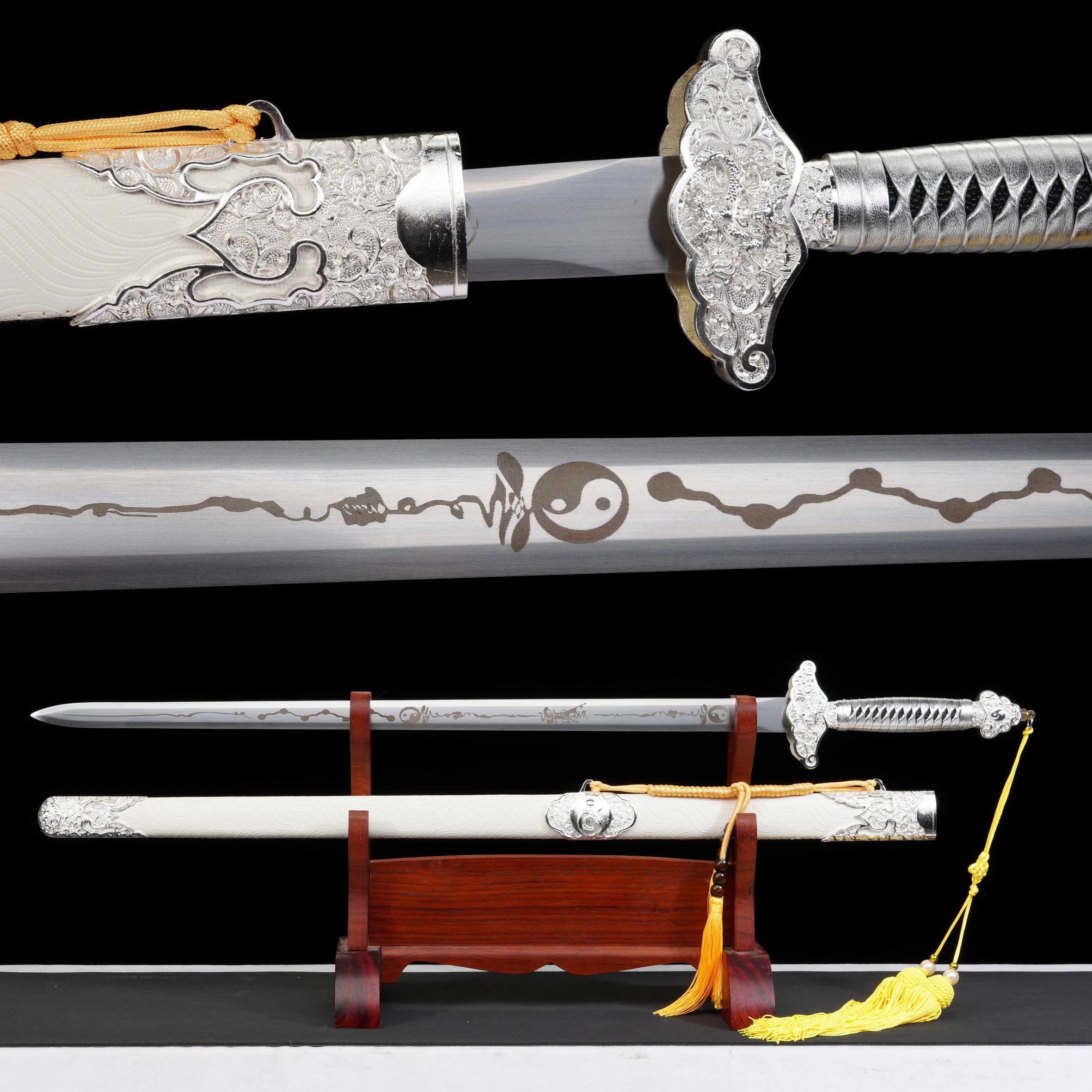

White Chinese Tai Chi Sword - A gift for fitness enthusiasts and martial arts lovers. A genuine sword for exercise Unsharpened