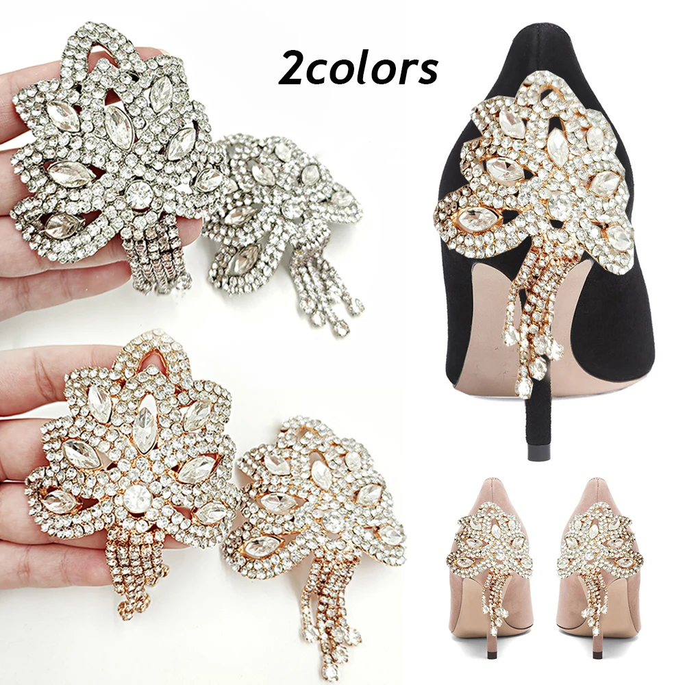 1 Pair Rhinestone Heel Covers Hollow Crystal Thin High-heeled Shoes Decorative Shoes Accessories DIY Wedding Shoes Accessories