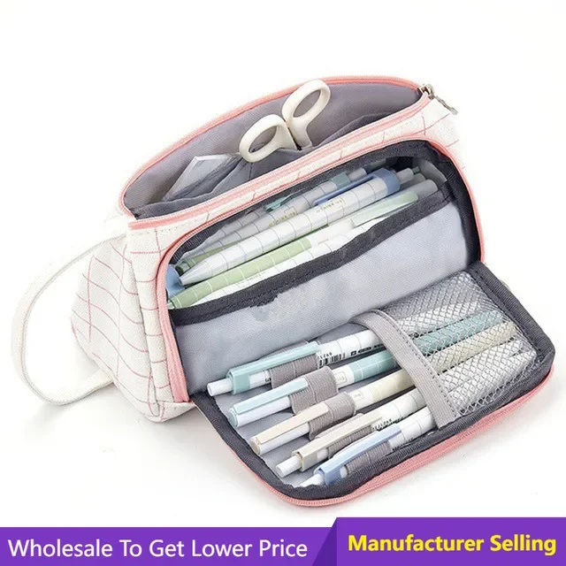 

Large Capacity Pencil Case Stationary Pen Bag School Box Pencils Pouch Multifunction Pen Case Cosmetic Travel Storage Bag