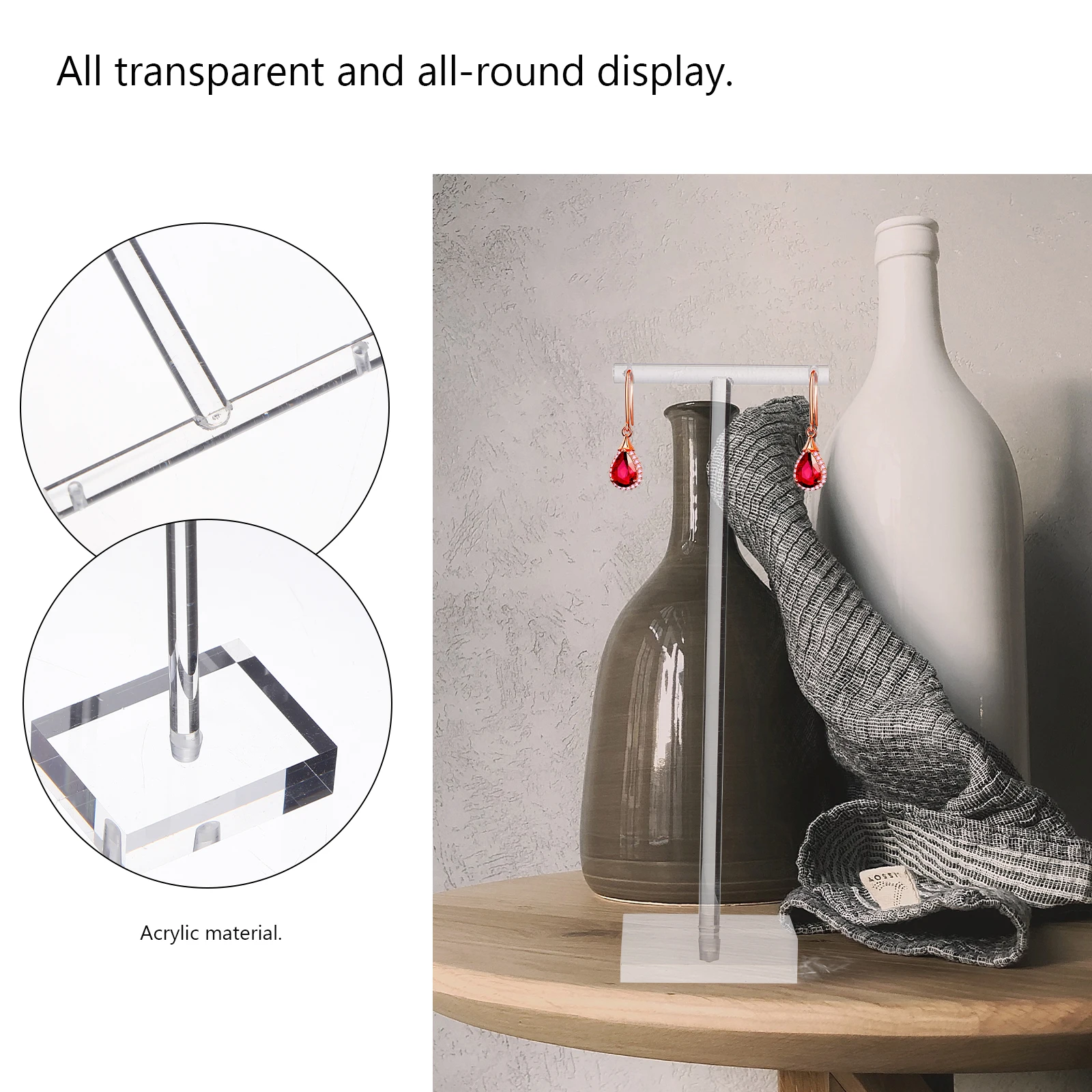 

2pcs Stands Holder Jewelry Storage Holders Stand Acrylic Earring Rack Creative Jewelry Organizer Necklace Bracelet Display