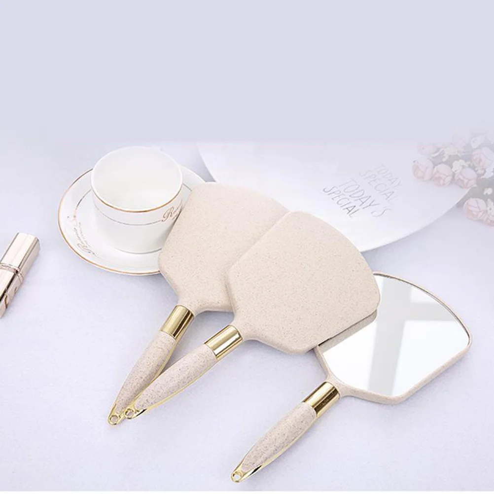 Handspiegel, ergonomischer Griff, leicht, tragbar, Make-up-Spiegel im Taschenformat, für Zuhause, Salon, Reisen