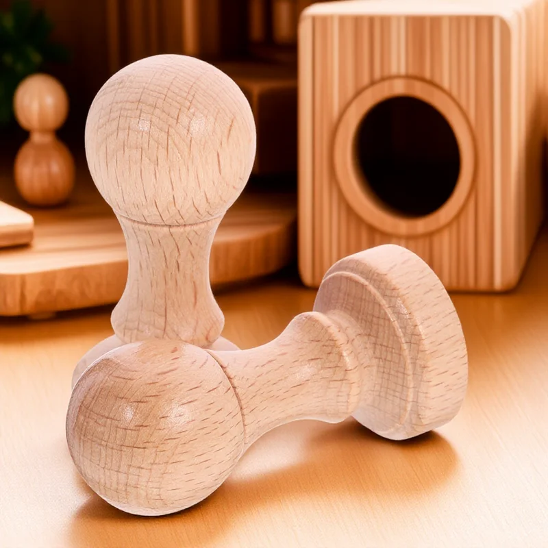 

2pcs Smooth Wood Stamper Blank For Carving Use Diy Vintage Wooden Round Edge Small Storage Not Wood